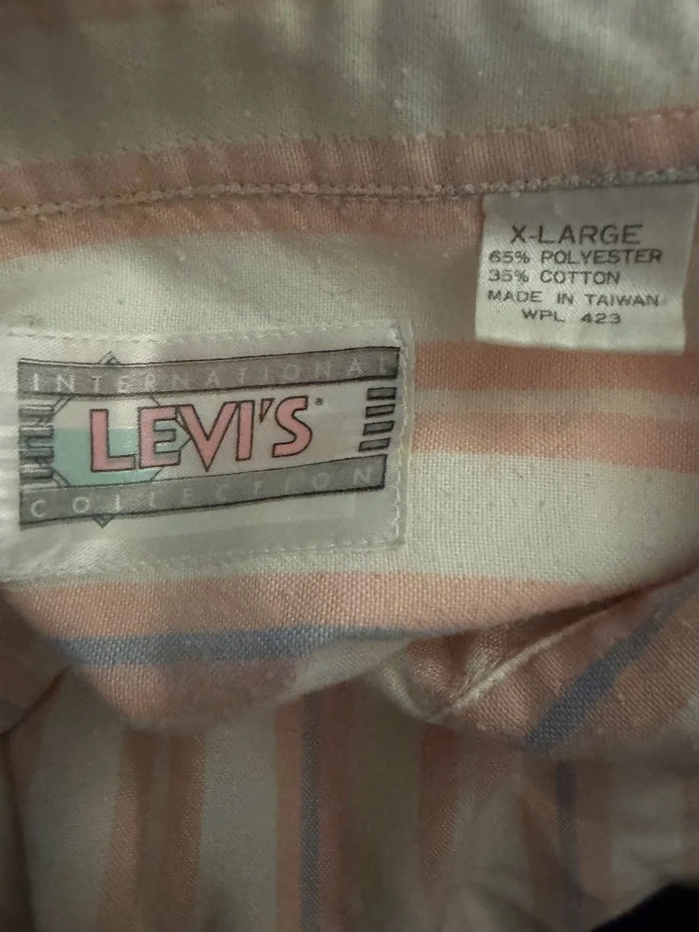Vintage 1988 Levi’s Men’s XL Pastel Striped Short Sleeve Western Shirt